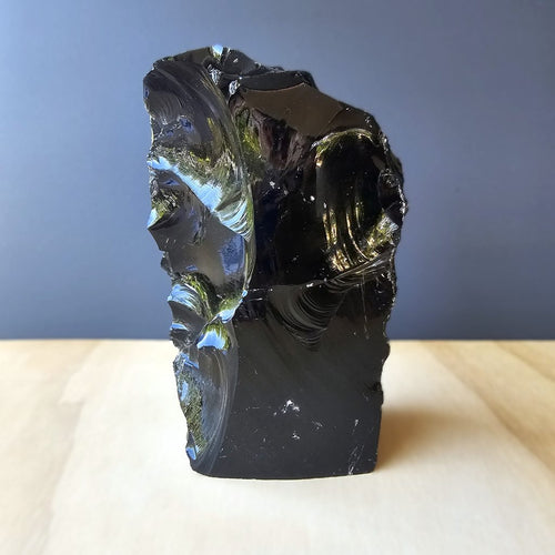 Black Obsidian Abstract Sculpture | Obsidian Monolith