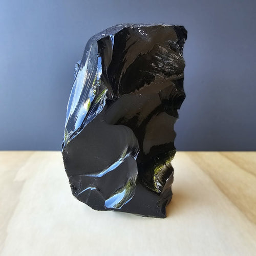 Black Obsidian Abstract Sculpture | Obsidian Monolith