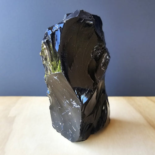 Black Obsidian Abstract Sculpture | Obsidian Monolith