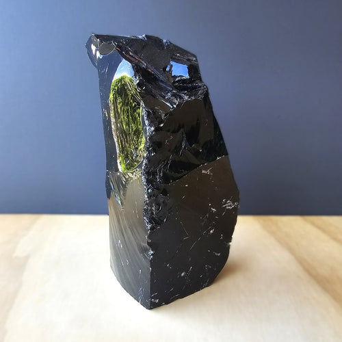 Black Obsidian Abstract Sculpture | Obsidian Monolith