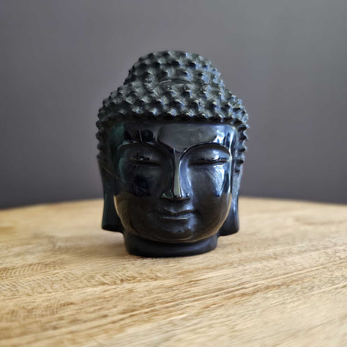 Black Obsidian Buddha Head