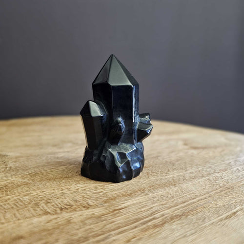 Black Obsidian Carved Cluster