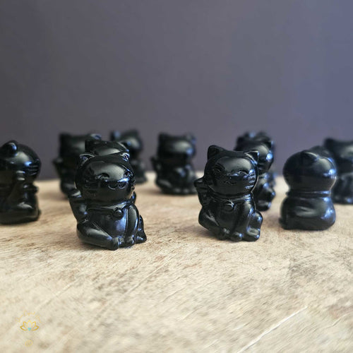 Black Obsidian Lucky Cats