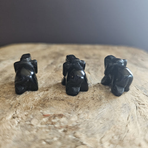 Black Obsidian | Mini Elephants