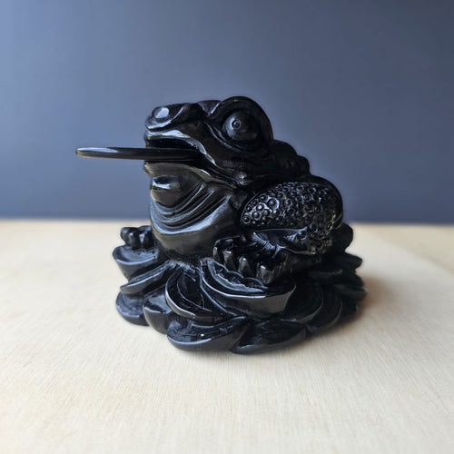 Black Obsidian Money Toad | The Wealth Keeper