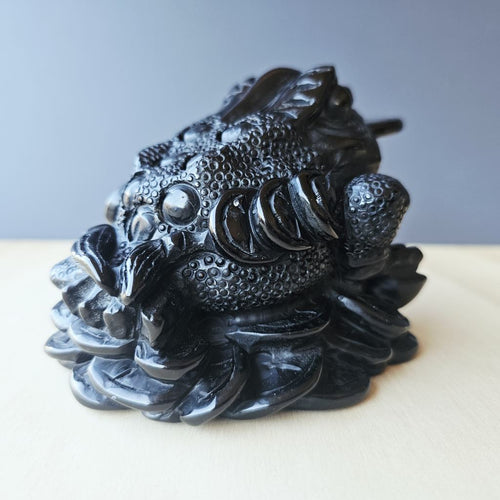 Black Obsidian Money Toad | The Wealth Keeper