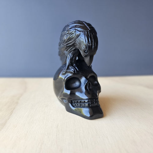 Black Obsidian Raven Skull | Raven Keeper