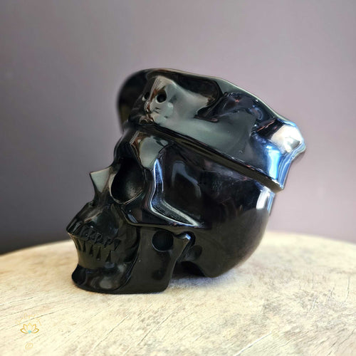 Black Obsidian Skull | Guardian of Self Reflection