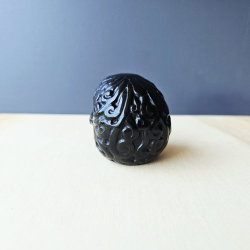 Black Obsidian Skulls | The Ancestral Etched Guardian