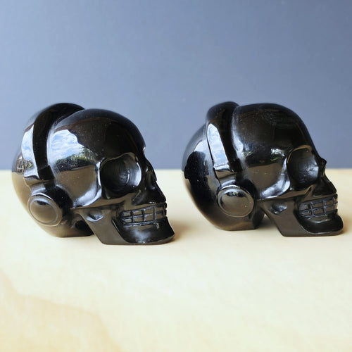 Black Obsidian Skulls With Headphones | Dead To The Noise