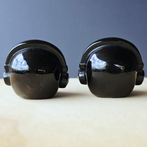 Black Obsidian Skulls With Headphones | Dead To The Noise