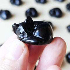 Black Obsidian | Small Sleeping Cats