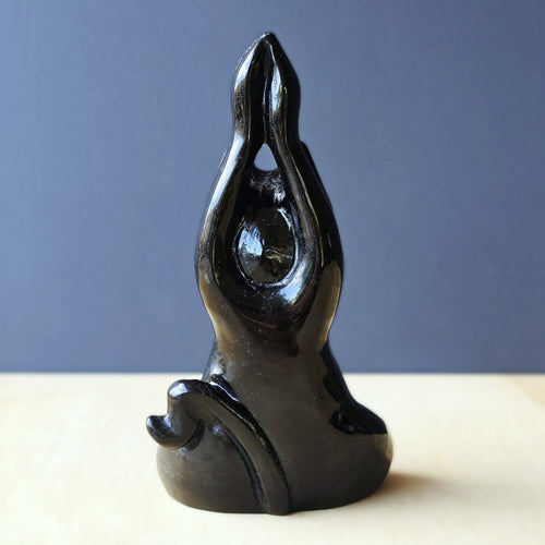 Black Obsidian Yoga Cat | Zen Kitty