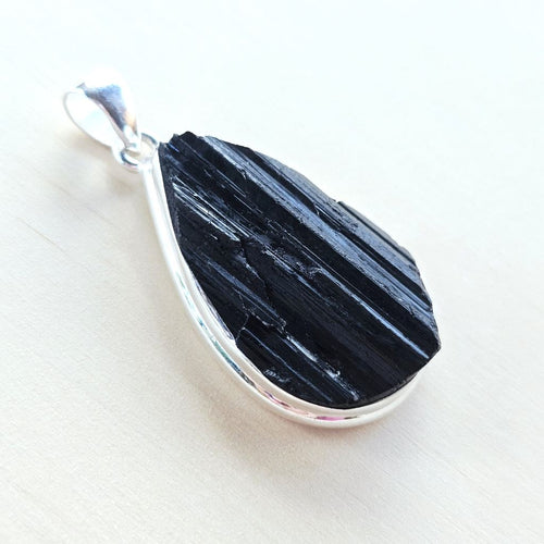 Black Raw Tourmaline Pendant | Ancient Guardian
