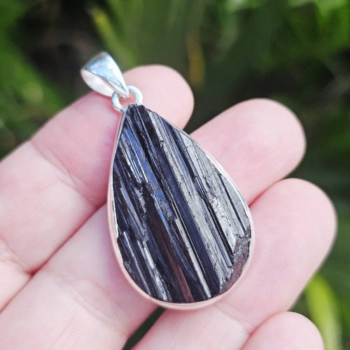 Black Raw Tourmaline Pendant | Ancient Guardian
