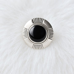 Sterling Silver Black Onyx Unisex Ring