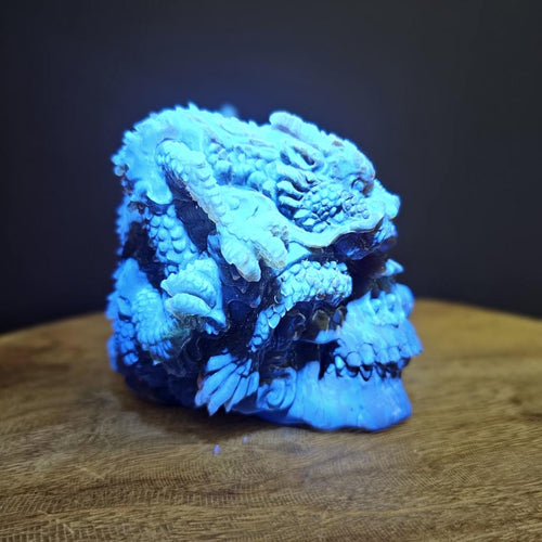 Blue Amber Skull | Guardian of The dragon Realm