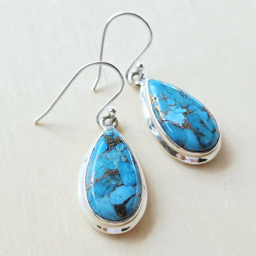 Blue Copper Turquoise Earrings | Eternal Stillness
