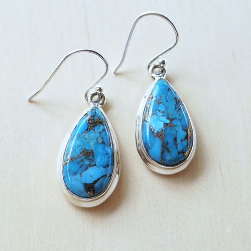 Blue Copper Turquoise Earrings | Eternal Stillness