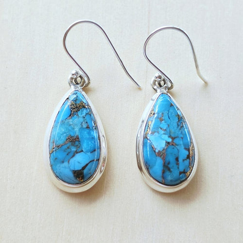 Blue Copper Turquoise Earrings | Eternal Stillness