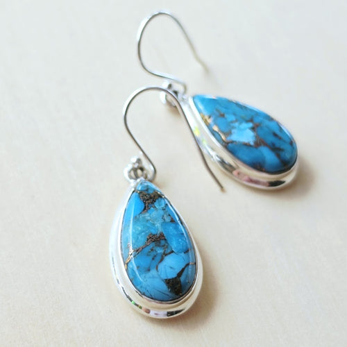 Blue Copper Turquoise Earrings | Eternal Stillness