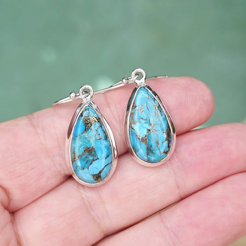 Blue Copper Turquoise Earrings | Eternal Stillness