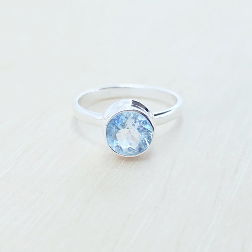 Blue Faceted Topaz Ring | Held Clarity