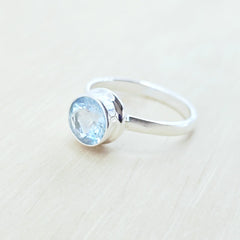 Blue Faceted Topaz Ring | Held Clarity