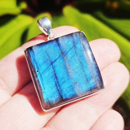 Blue Fire Labradorite Pendant | Celestial Spark