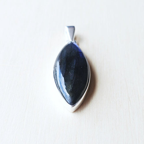 Blue Fire Labradorite Pendant | Celestial Spark