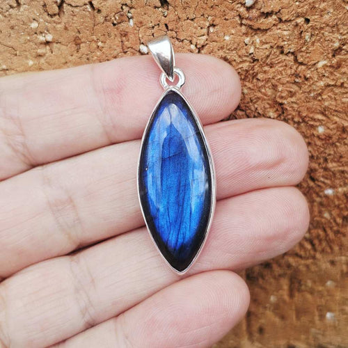 Blue Fire Labradorite Pendant | Celestial Spark