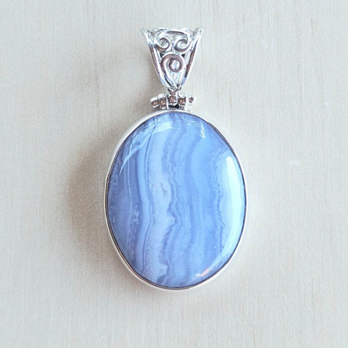 Blue Lace Agate Pendant | Inner Peace