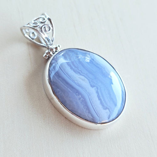 Blue Lace Agate Pendant | Inner Peace