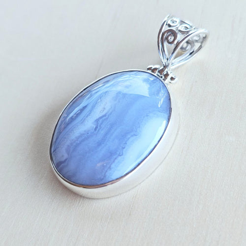 Blue Lace Agate Pendant | Inner Peace