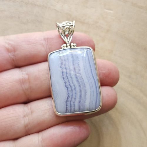 Blue Lace Agate Pendant | Inner Peace