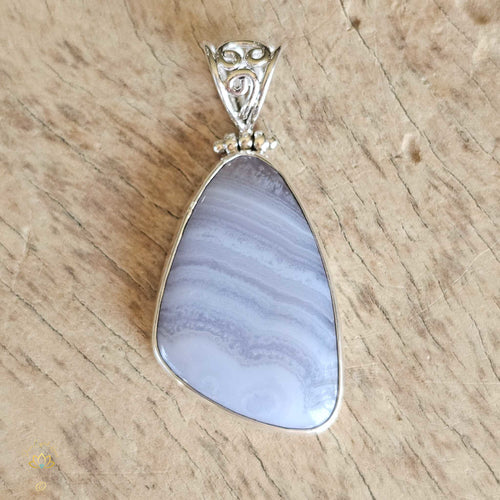 Blue Lace Agate Pendant |  Unwind