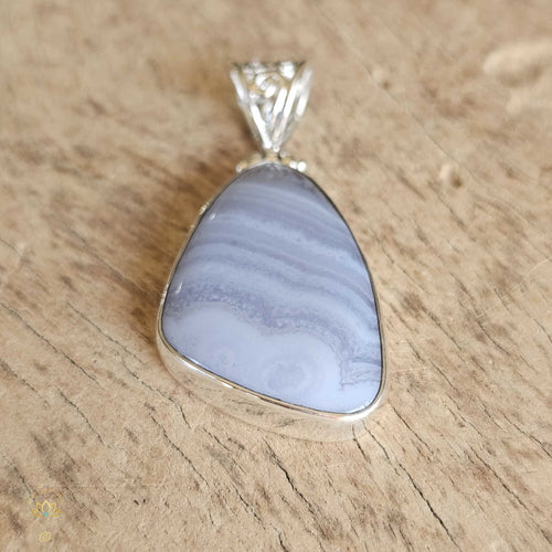 Blue Lace Agate Pendant |  Unwind