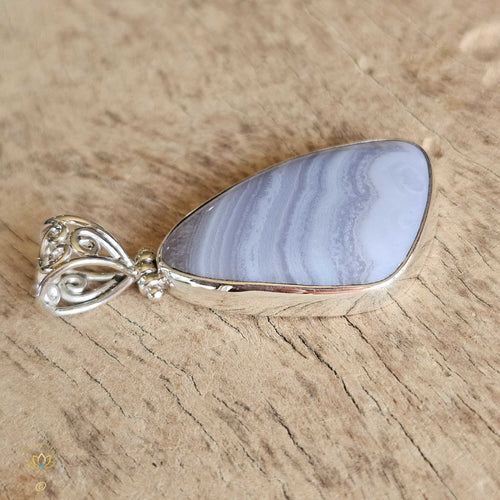 Blue Lace Agate Pendant |  Unwind