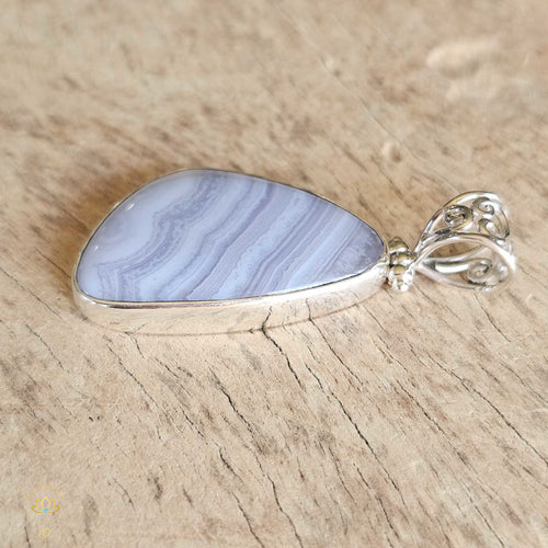 Blue Lace Agate Pendant |  Unwind