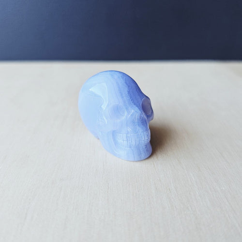 Blue Lace Agate Skull | The Calm Sentinel