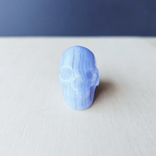 Blue Lace Agate Skull | The Calm Sentinel