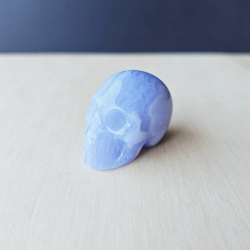 Blue Lace Agate Skull | The Calm Sentinel