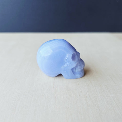 Blue Lace Agate Skull | The Calm Sentinel