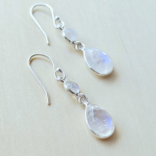 Blue Moonstone Earrings | Celestial Glow
