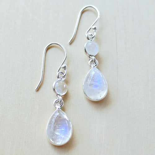 Blue Moonstone Earrings | Celestial Glow
