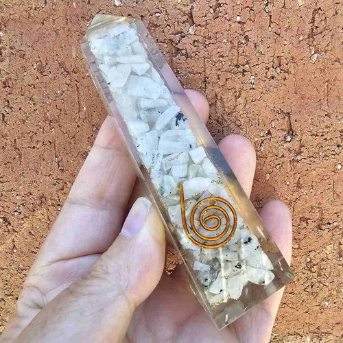 Blue Moonstone Orgonite Obelisk | Blue Moon Harmoniser