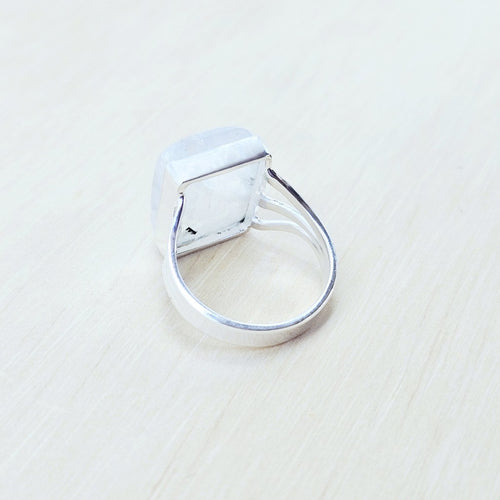 Blue Moonstone Ring | Divine Lunar Goddess