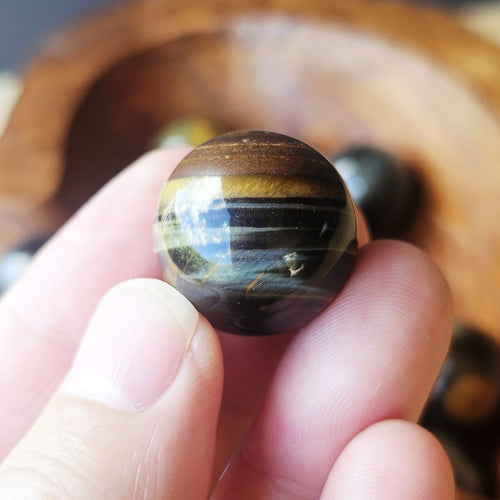 Blue Tiger's Eye Spheres (Hawk's Eye) | Deep Vision