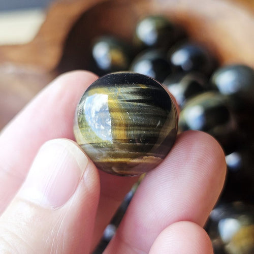 Blue Tiger's Eye Spheres (Hawk's Eye) | Deep Vision