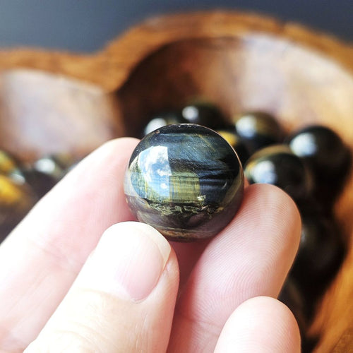 Blue Tiger's Eye Spheres (Hawk's Eye) | Deep Vision
